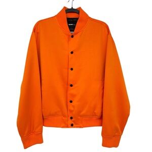 Novamen Bomber Jacket Men's Large Orange Snap Button